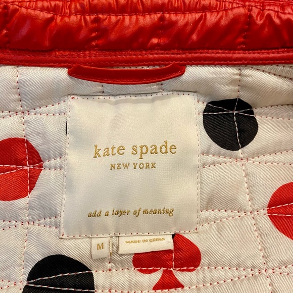Kate Spade Red Quilted Jacket (EUC) M - Picture 5 of 12
